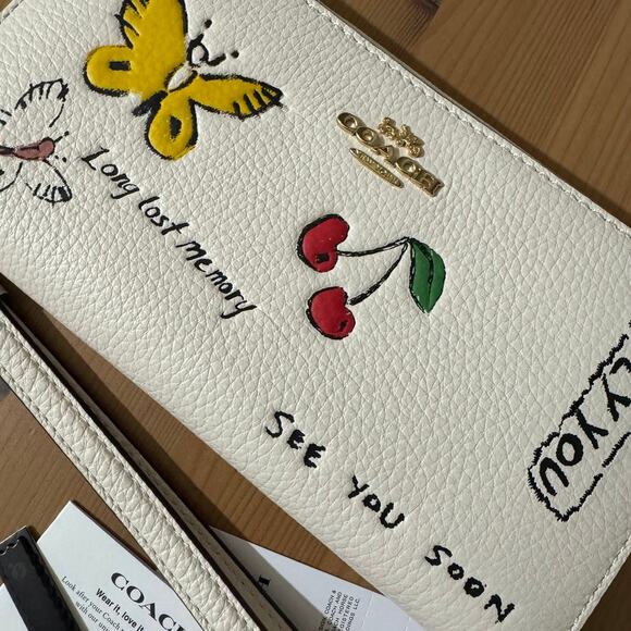 ❤️ Coach Long Zip Around Wallet With "Only You" Sketch Print - Picture 7 of 10